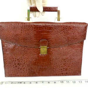 Maletín de piel con relieve de cocodrilo, bolso bandolera tipo cocodrilo, funda para portátil, estuche rígido grande, bolso con compartimentos, bolso de hombro, bolso con asa superior