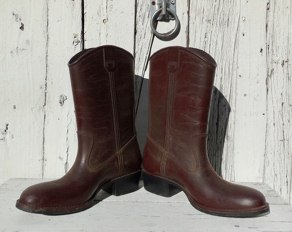RUBBER COWBOY Boots Womens Rainboots Cowgirl Boots Ga… - Gem