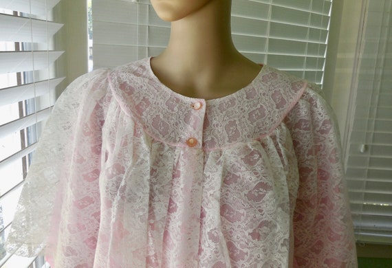 60s BED JACKET NANETTE Fluffy Lace Bed Jacket Dou… - image 4