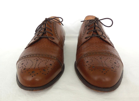 WOVEN Leather Oxfords BOSTONIAN Brown Calfskin Leather  display picture 2