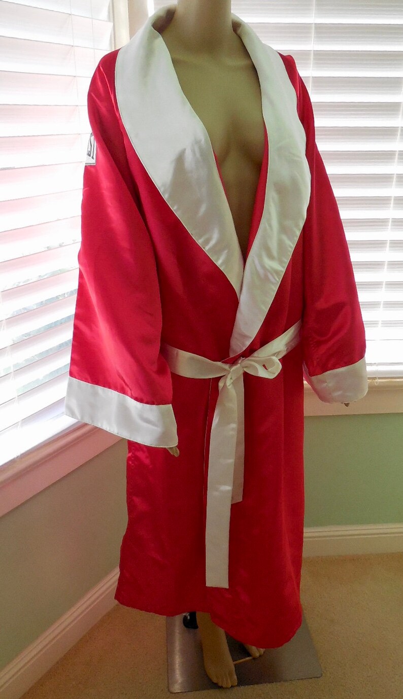 Mens BOXING Robe EVERLAST Robe de boxe Long Rouge et Blanc Etsy