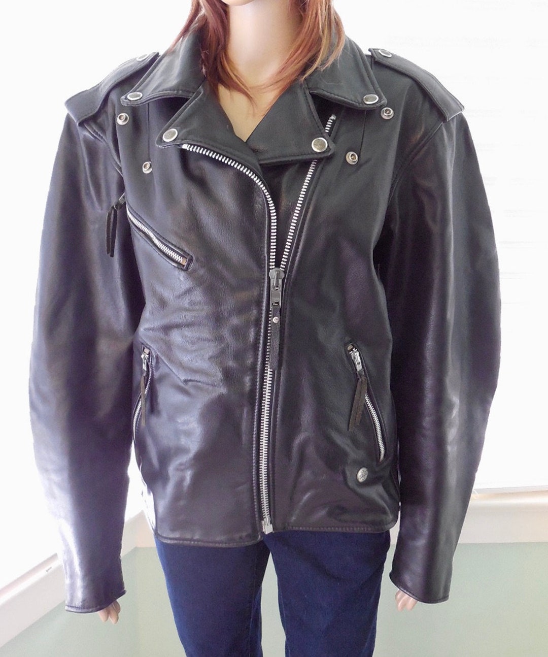 80s HARLEY DAVIDSON Jacket Women's Harley Jacket Black