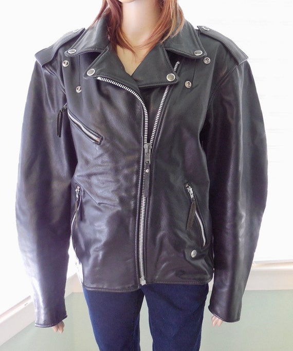 Vtg HARLEY DAVIDSON Jacket Womens Harley Jacket Black… - Gem