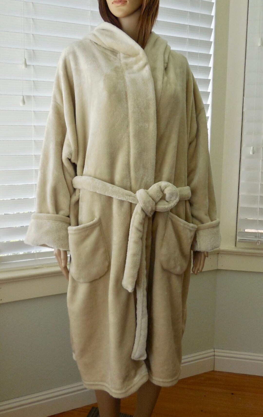 VESTAGLIA IN PELUCHE da uomo con cappuccio, accappatoio