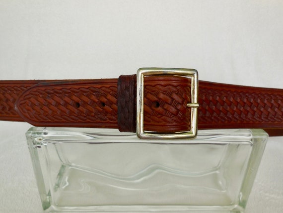 oxblood leather belt