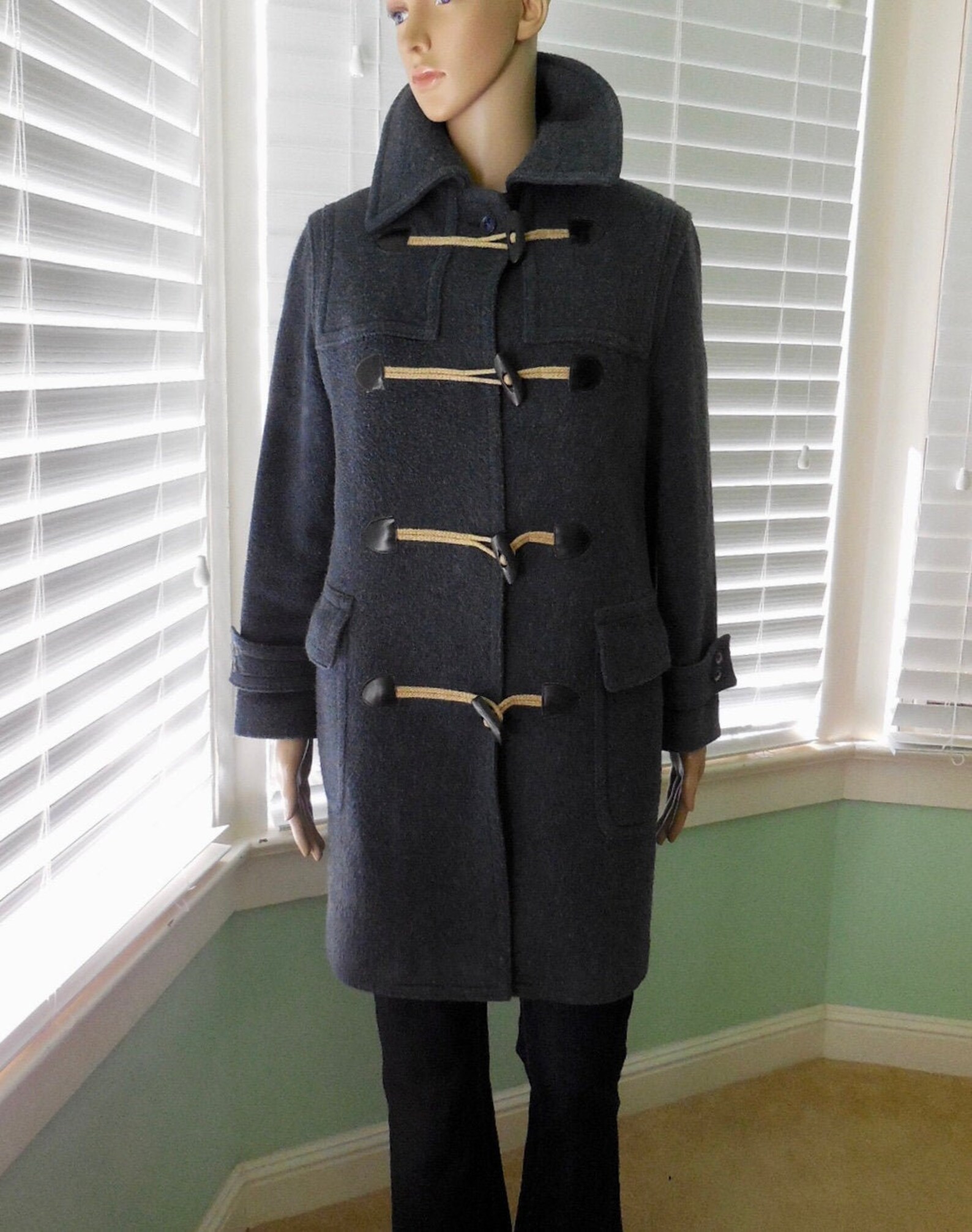 Wool TOGGLE Coat LODEN FREY Womens Wool Coat 80s Wool Peacoat Etsy
