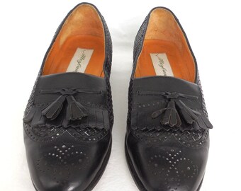 MEZLAN WOVEN Leather Loafers Black Leather Loafers Kiltie  display picture 3