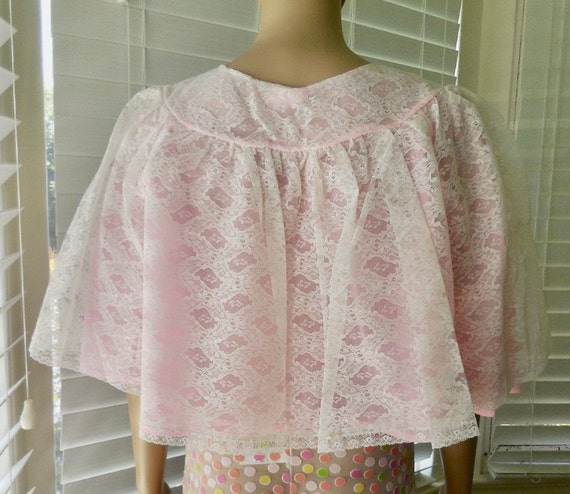 60s BED JACKET NANETTE Fluffy Lace Bed Jacket Dou… - image 7