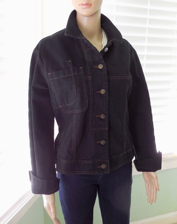 Womens BLACK DENIM Jacket GIRBAUD Denim Jacket Bla