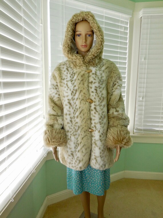 Faux LEOPARD Coat Womens Hooded Jacket COLDWATER C