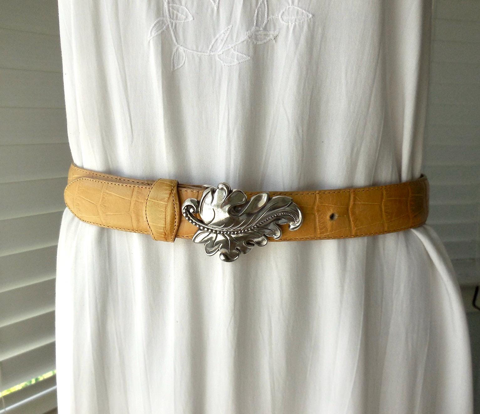 MOC CROC Belt BRIGHTON Cinch Belt Croc Embossed Faux Leather  display picture 3