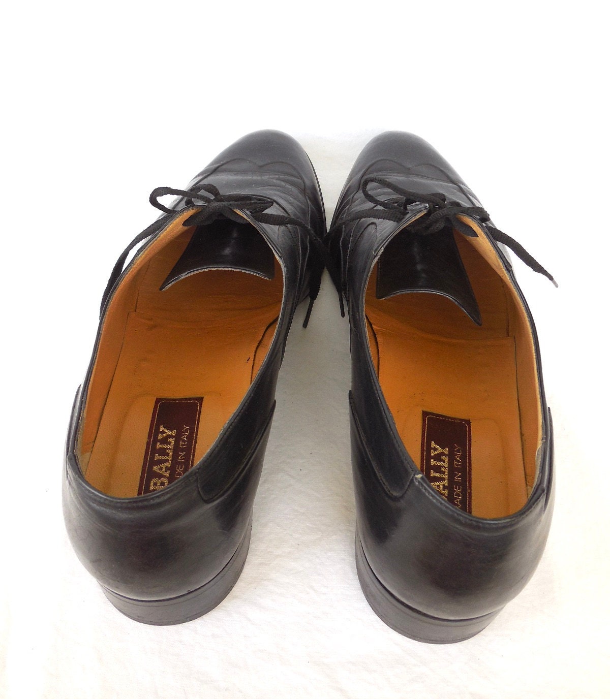Size 12 D BALLY Black Leather Wingtip Oxford Dress Shoes Made in France Bally Black Leather Wingtip Oxford Dress Shoes Men main image 4