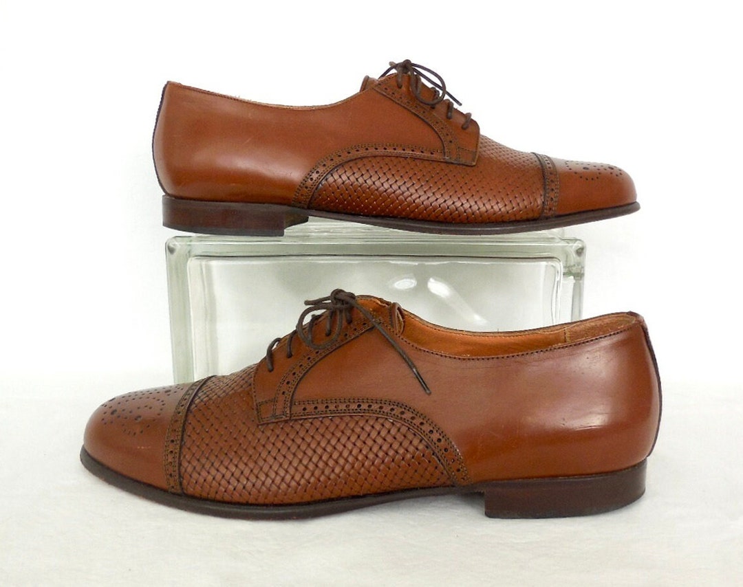 Bostonian Brown Leather Lace Up Plain Toe Brogue Dress Boots Mens US size 9 M Bostonian Leather Upper Brown Dress Shoes for Men for sale  main image 3
