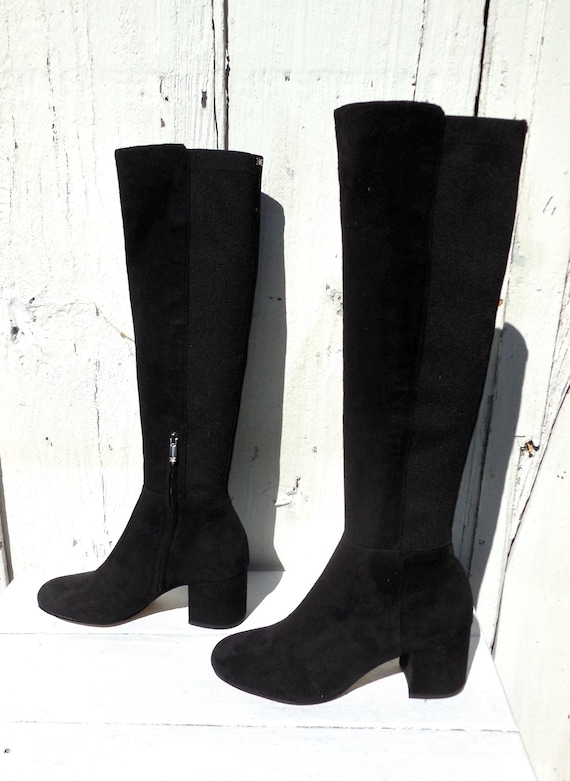 Tall SUEDE Boots SAM EDELMAN Suede Knee Boots Black Suede High