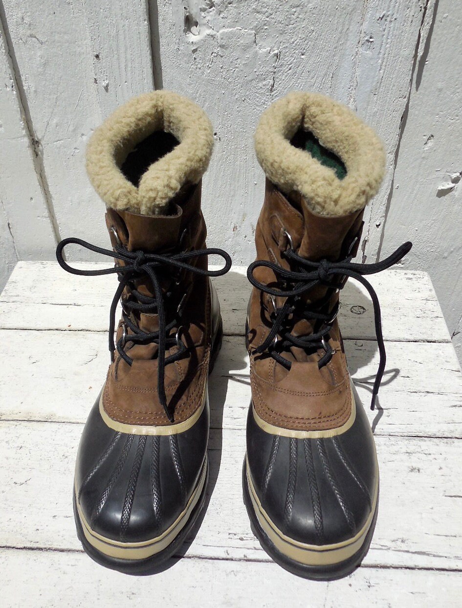 DUCK BOOTS Size 14 SOREL Caribou Rubber Sole Lace up  display picture 1