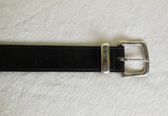 Mens BLACK LEATHER Belt CARHARTT Bridle Leather B… - image 8