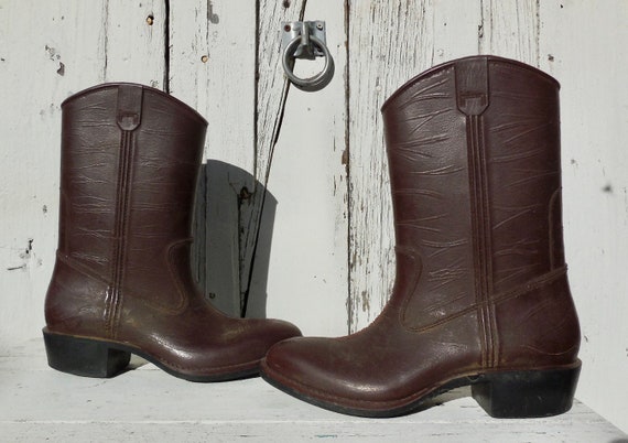 RUBBER COWBOY Boots Womens Rainboots Cowgirl Boots Ga… - Gem