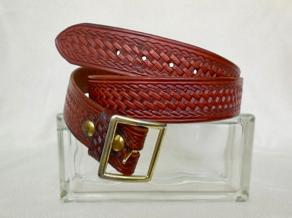 oxblood leather belt