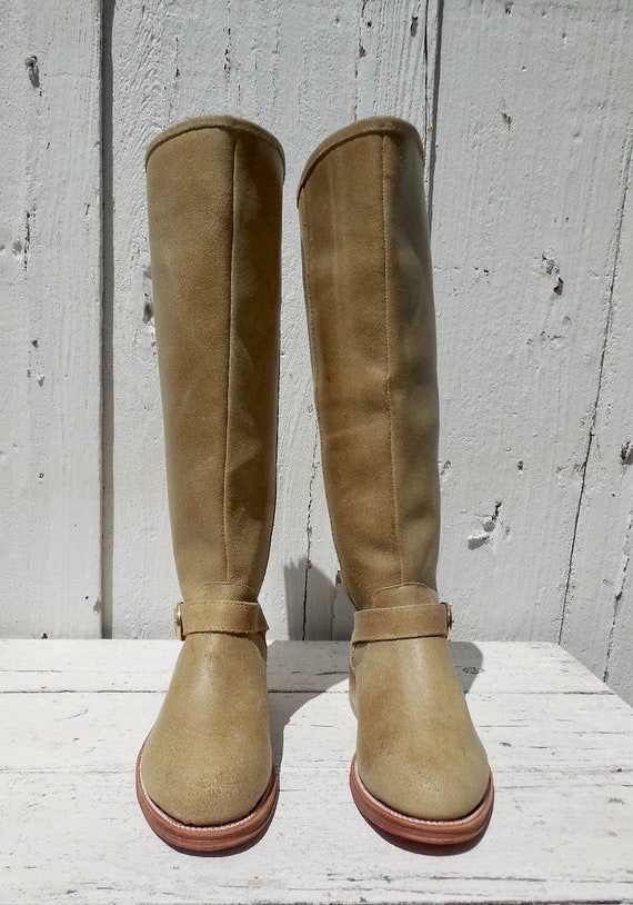 ロングブーツ FLOT LEATHER BOOTS (SUEDE KHAKI BROWN) Fortuna Boot in Khaki | Splendid