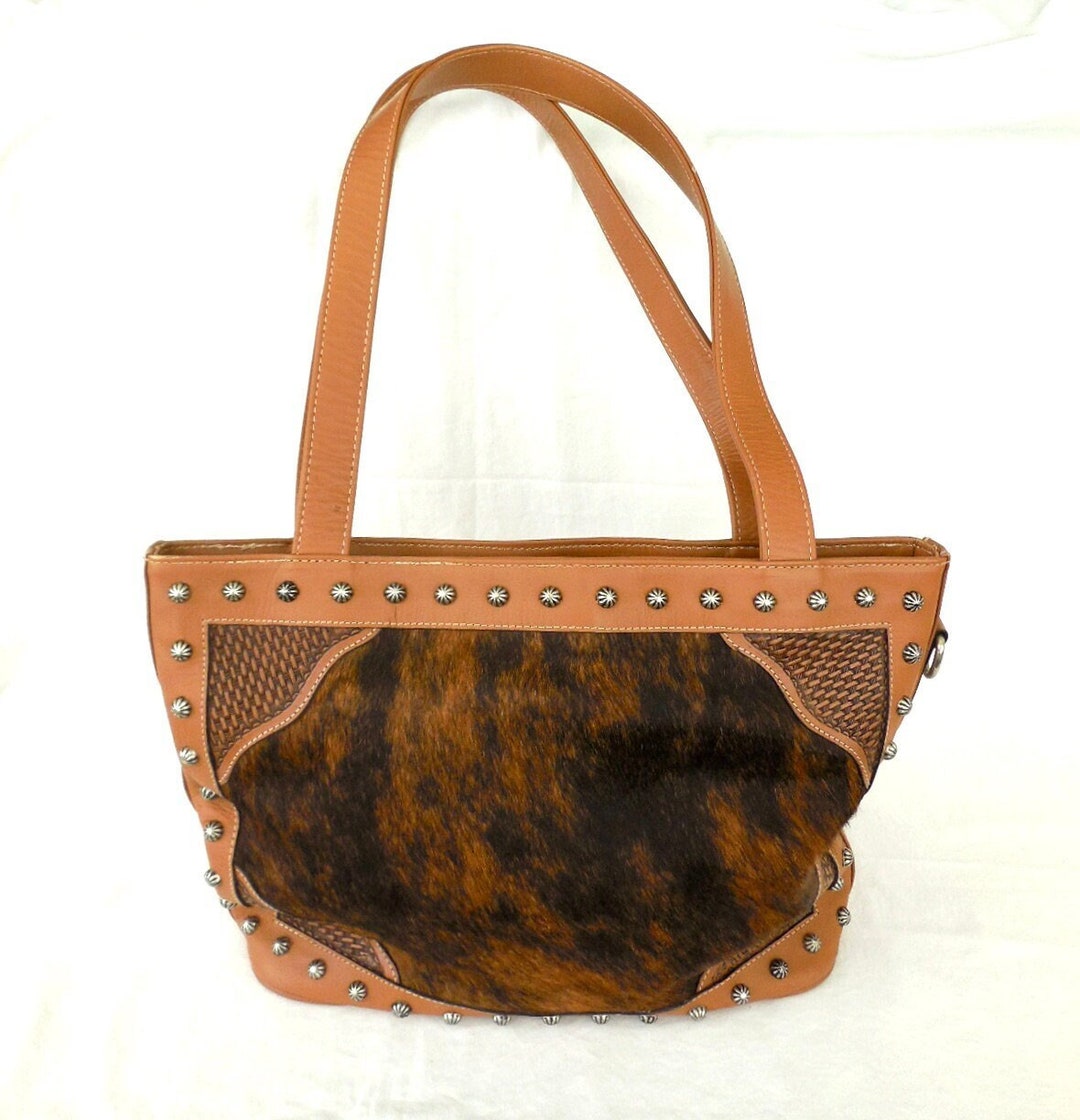 HAIR ON HIDE Purse Large Faux Leather and Calf Hair Purse Etsy