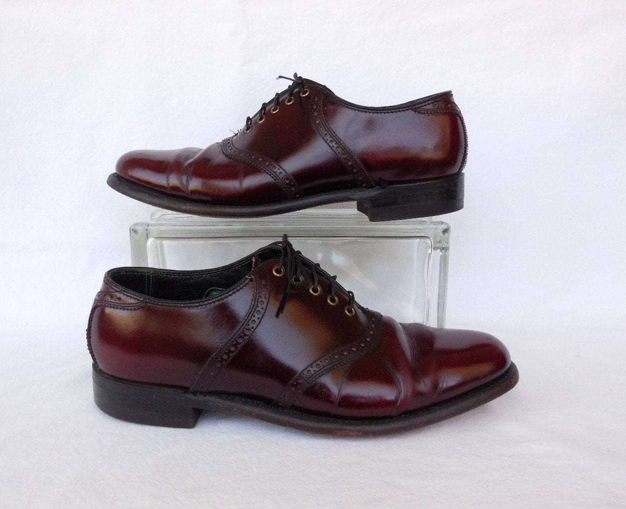 60s OXBLOOD Leather Shoes FLORSHEIM IMPERIAL Mens Leather Oxford  