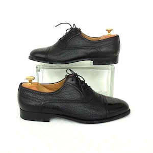 BLACK Leather Oxfords MORESCHI Cap Toe Oxford Brogues Black  display picture 2