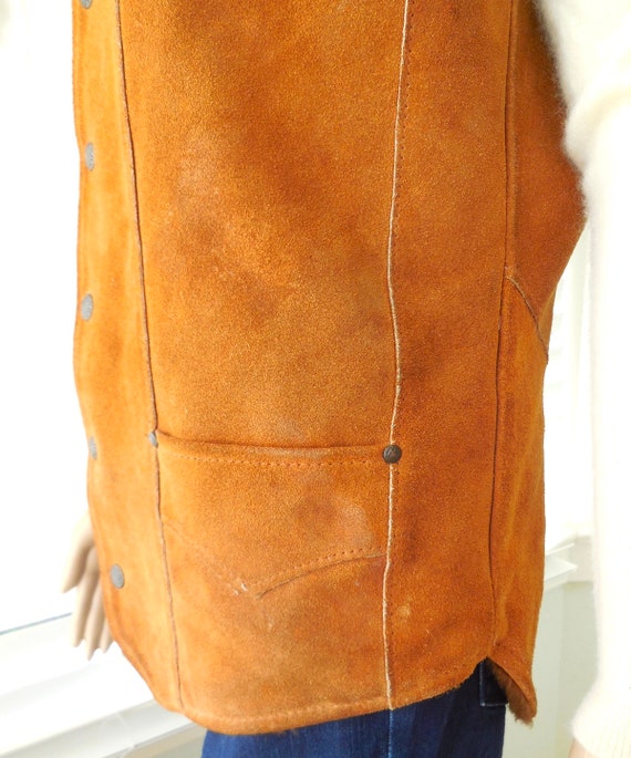 Mens SUEDE Leather Vest PIONEER WEAR Suede Vest F… - image 5