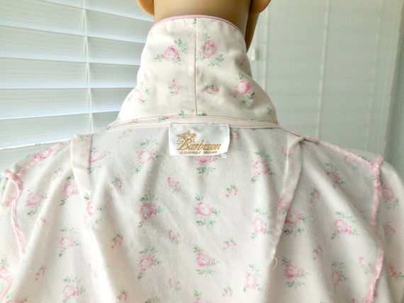 Vintage SATIN Robe BARBIZON Satin Floral Dressing… - image 10