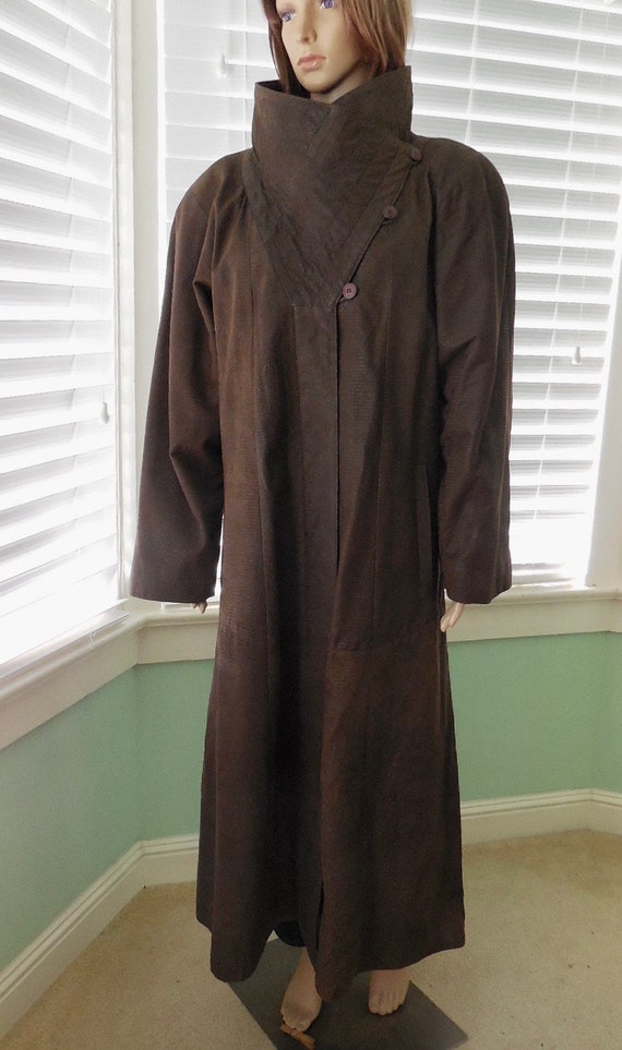 FULL Length SUEDE COAT Womens Suede Duster Overcoa