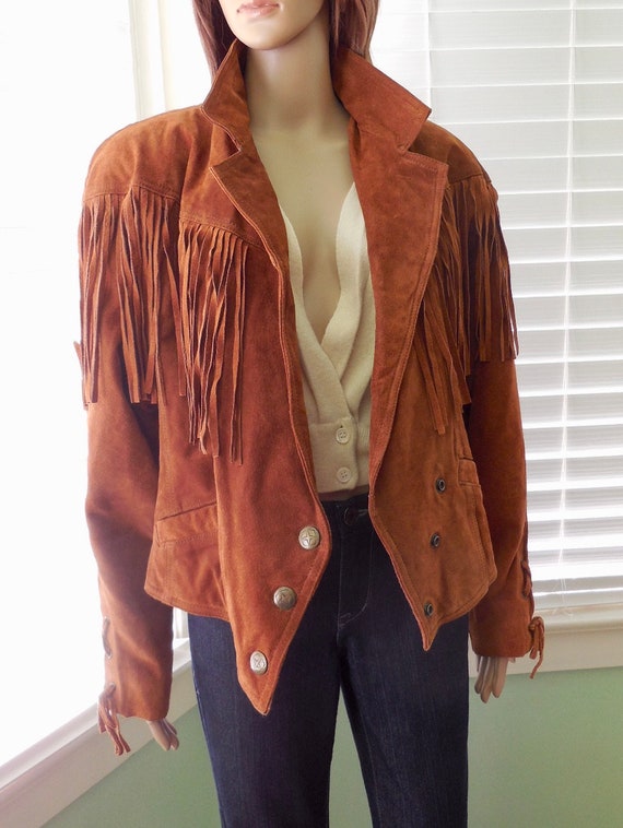 80s SUEDE FRINGE Jacket WILSONS Suede Leather Jac… - image 7