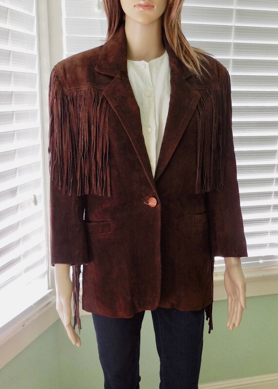 SUEDE FRINGE Jacket KENAR 70s Vintage Full Fringe… - image 3