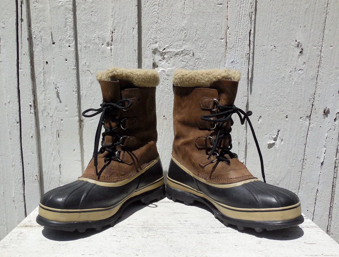 DUCK BOOTS Size 14 SOREL Caribou Rubber Sole Lace up 