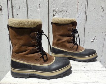 DUCK BOOTS Size 14 SOREL Caribou Rubber Sole Lace up 