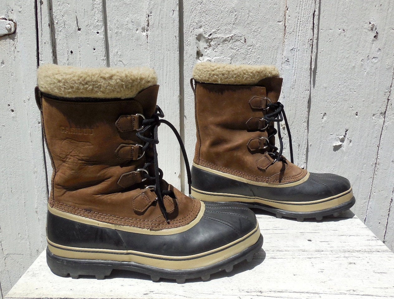 DUCK BOOTS Size 14 SOREL Caribou Rubber Sole Lace up 