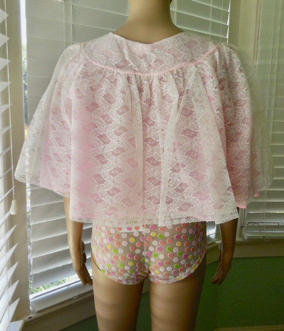Vintage BED JACKET Womens Bed Jacket Sheer Wh… Gem
