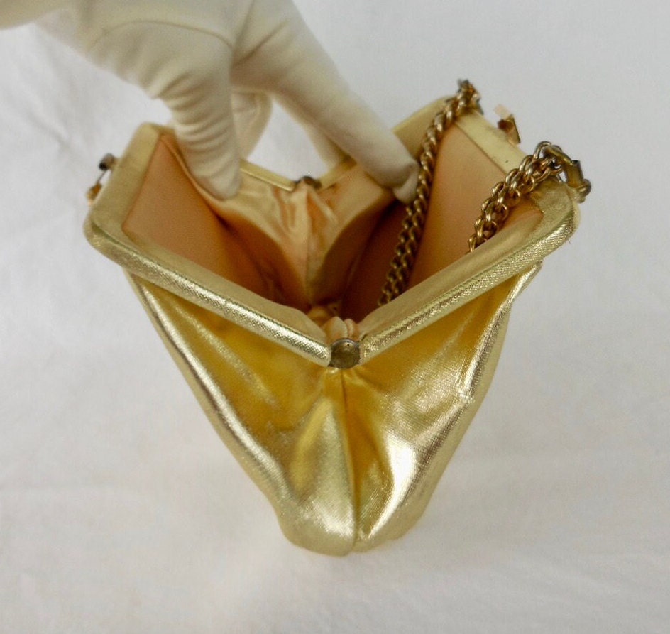 Gold shop lame purse