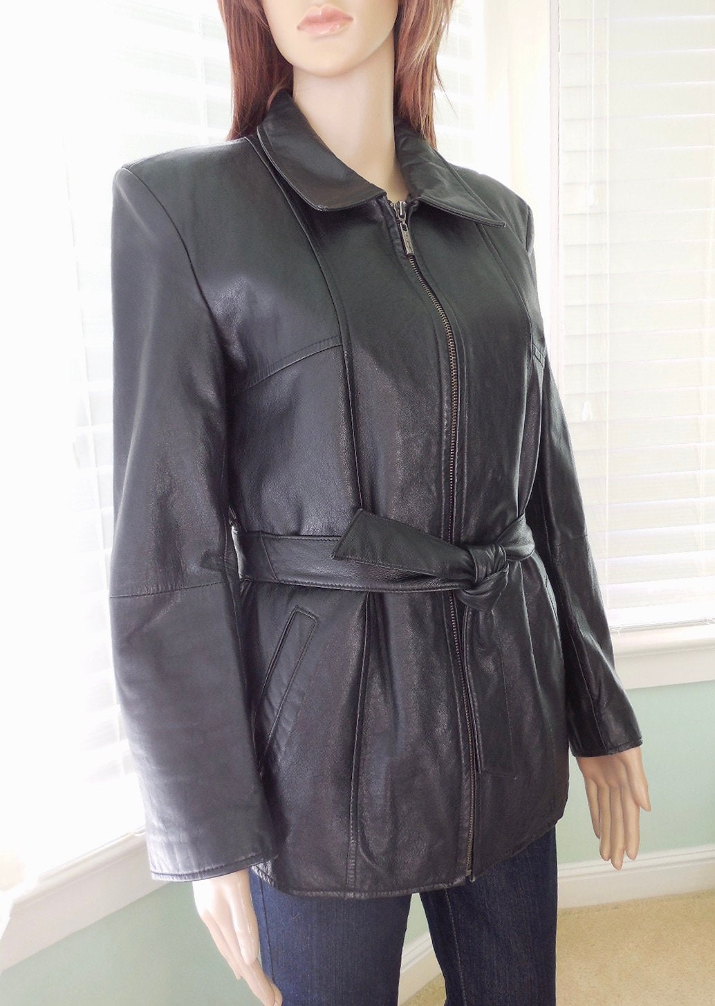 80s BLACK Leather Jacket WILSONS 