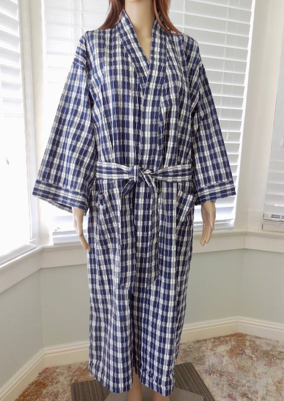 Seersucker wrap robe hotsell
