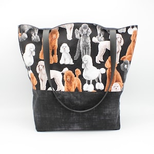 Reusable Grocery Bag/Poodle Tote Bag/Poodle Market Bag/Standard Poodle Tote Bag/Large Grocery bag/Poodle Lovers Gift/Love My Poodle