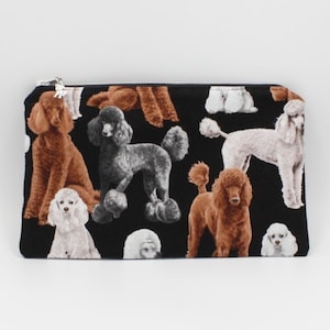 Poodle Zipper Pouch/Black Poodle Zipper Pouch/Dog Lovers Gift/Coupon Holder/Phone case/Cosmetic Bag/White Poodle Items/Brown Poodle Item