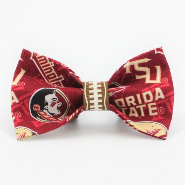 Florida State Seminoles Inspired dog collar bowties/ Florida Inspired bow tie/NCAA College football Inspired dog bowtie/Football team bowtie