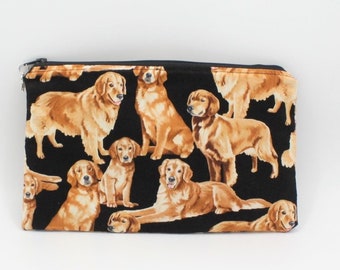 Golden Retriever Zipper Pouch/ Dog Gift/Coupon Holder/Phone case/Cosmetic Bag/Dog Accessory Bag/Dog Treat Bag/Golden Retriever Parents