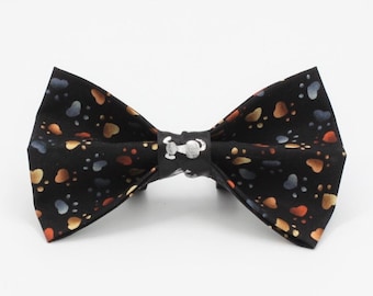 Paw Print Bow Tie/Black bow tie/Colored Paws Bow tie/Paw Print Bow Tie/Pet collar Bow Tie/Bowtie/Bow Tie/Bow Tie  Collar/Collar Accessories