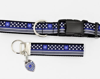 thin blue line dog harness
