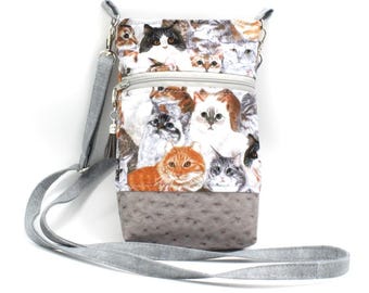 Cat Crossbody Bag/Crossbody Phone Bag/Adjustable Crossbody Bag/Cat Lover Gift/Siamese cat Lover Gifts/Holiday Gift/Cat lover Tote Bag/Tabby