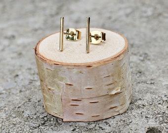 Thin Bar Studs // Gold Silver Geometric Earrings // Minimal Earrings // Everyday Earrings // Vertical Bar Earrings // Nickel Free Studs