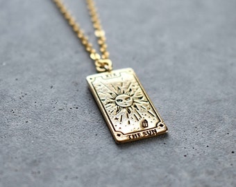 Tarot Card Necklace // Dainty Gold Necklace // Meaningful Gift // Star, Sun, Heart, Empress, Temperance, Fool, Hermit // Mystical Gift