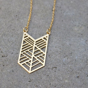 Gold Chevron Necklace // 16K Gold // Minimal Necklace // Layering Necklace // Geometric Necklace // Arrow Necklace