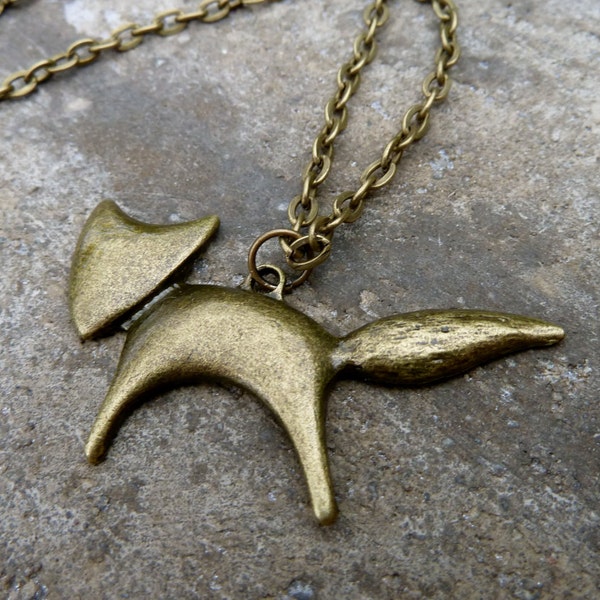 Fox Necklace // Woodland Necklace // Antique Brass Necklace