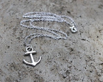 Silver Anchor Necklace // Sea Necklace // Nautical Necklace